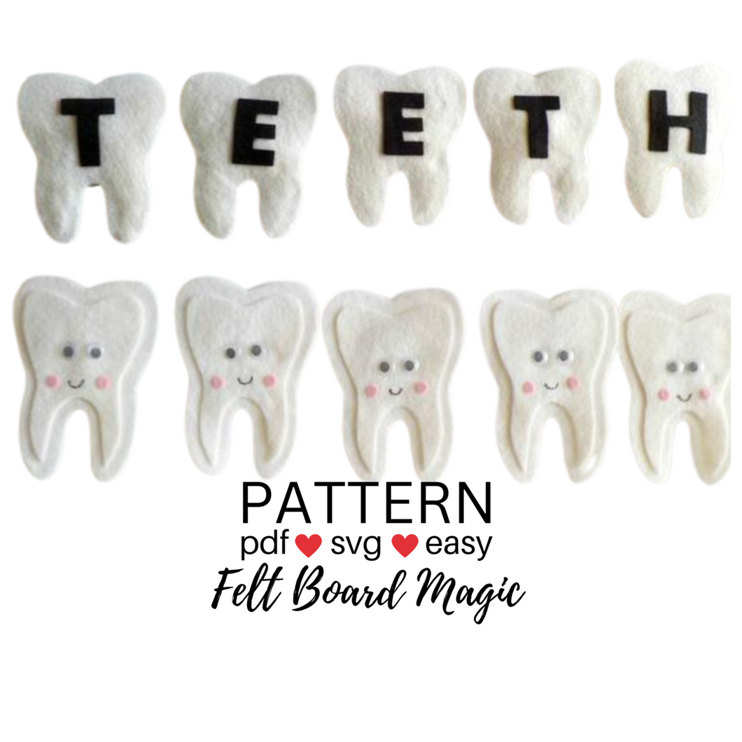 TEETH like BINGO Felt Set Pattern