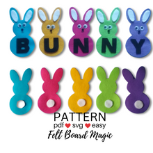 Load image into Gallery viewer, BUNNY B-U-N-N-Y Easter BINGO Song Felt Set Pattern
