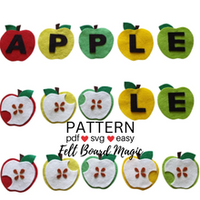 Load image into Gallery viewer, A-P-P-L-E Felt Set Pattern
