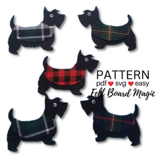 Load image into Gallery viewer, Five Scottie Dogs Felt Set Pattern
