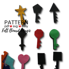 Load image into Gallery viewer, Key Shadow Shape Matching Felt Set Pattern
