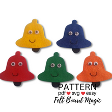 Load image into Gallery viewer, Five Little Bells Felt Set Pattern
