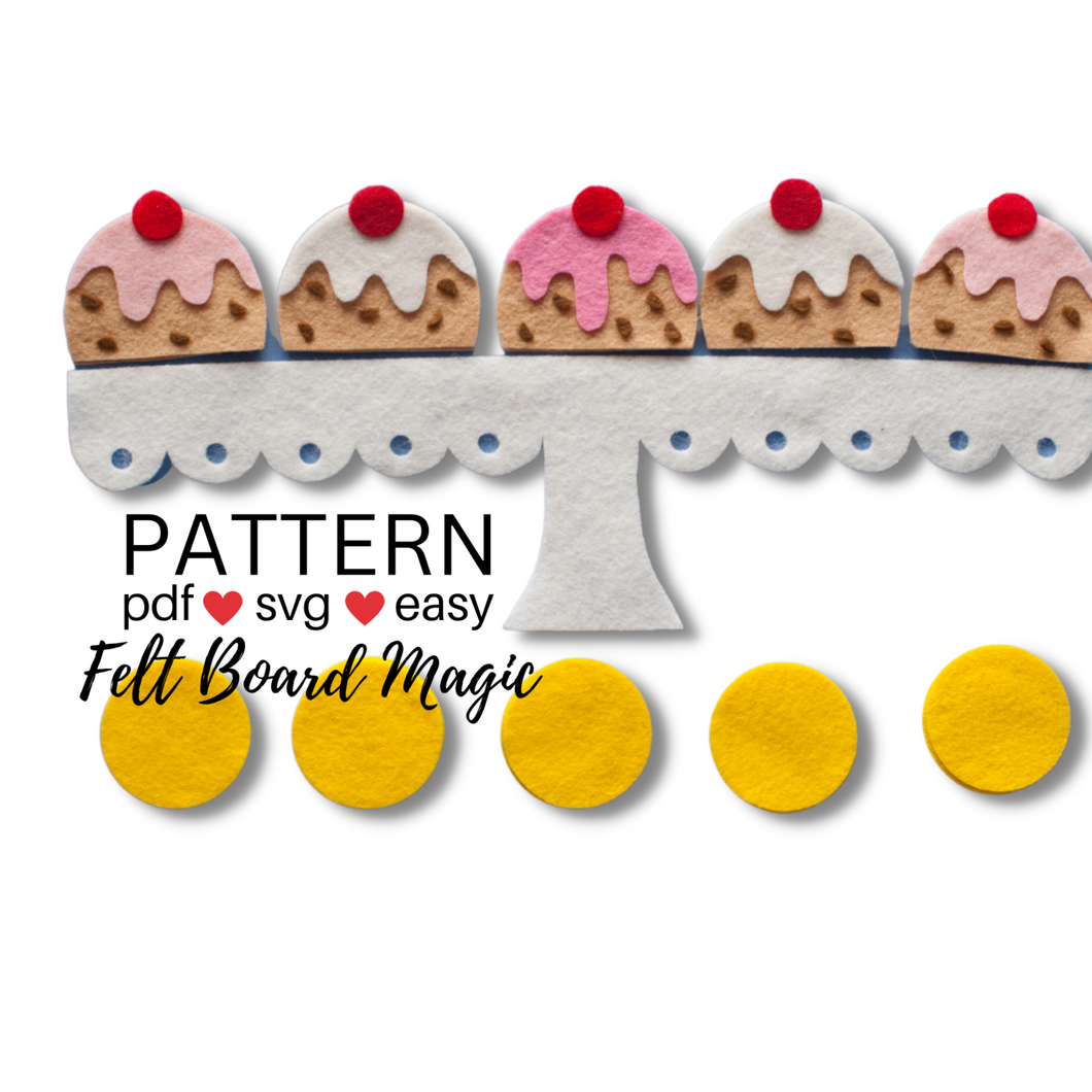 Five Currant Buns Felt Set Pattern