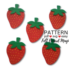 Load image into Gallery viewer, Five Ripe Strawberries Felt Set Pattern
