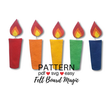 Load image into Gallery viewer, Five Birthday Candles Felt Set Pattern
