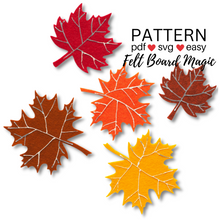 Load image into Gallery viewer, Five Little Leaves Felt Set Pattern
