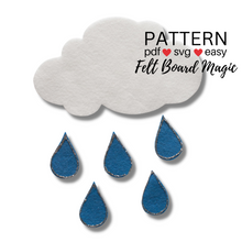 Load image into Gallery viewer, Five Little Raindrops Felt Set Pattern
