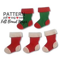 Load image into Gallery viewer, Five Little Stockings Felt Set Pattern
