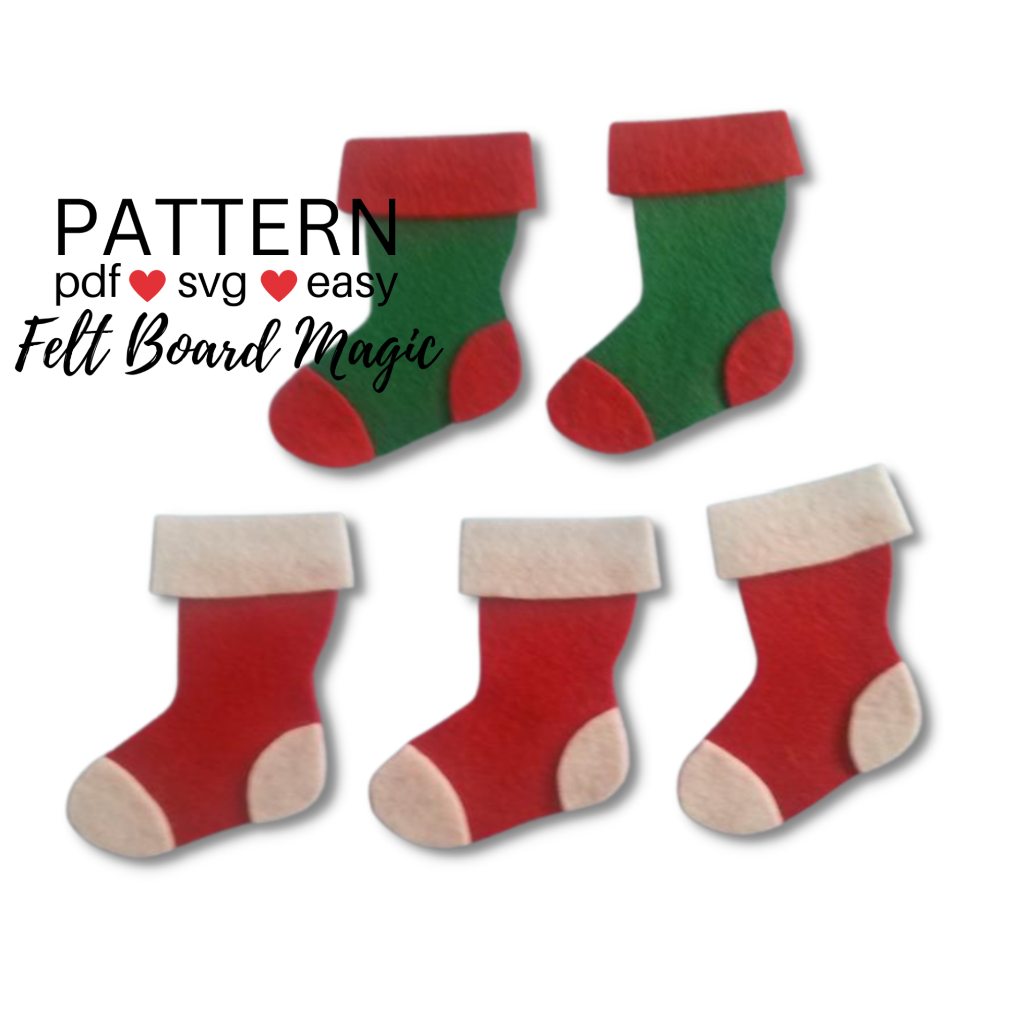Five Little Stockings Felt Set Pattern – Felt Board Magic five-little-stockings-felt-set-pattern-felt-board-magic