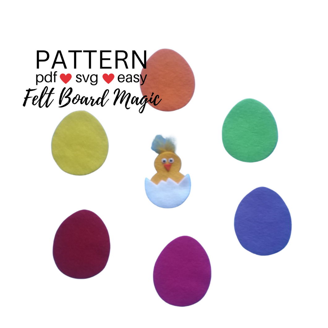 Little Chick Hide and Seek Colors Game Felt Set Pattern