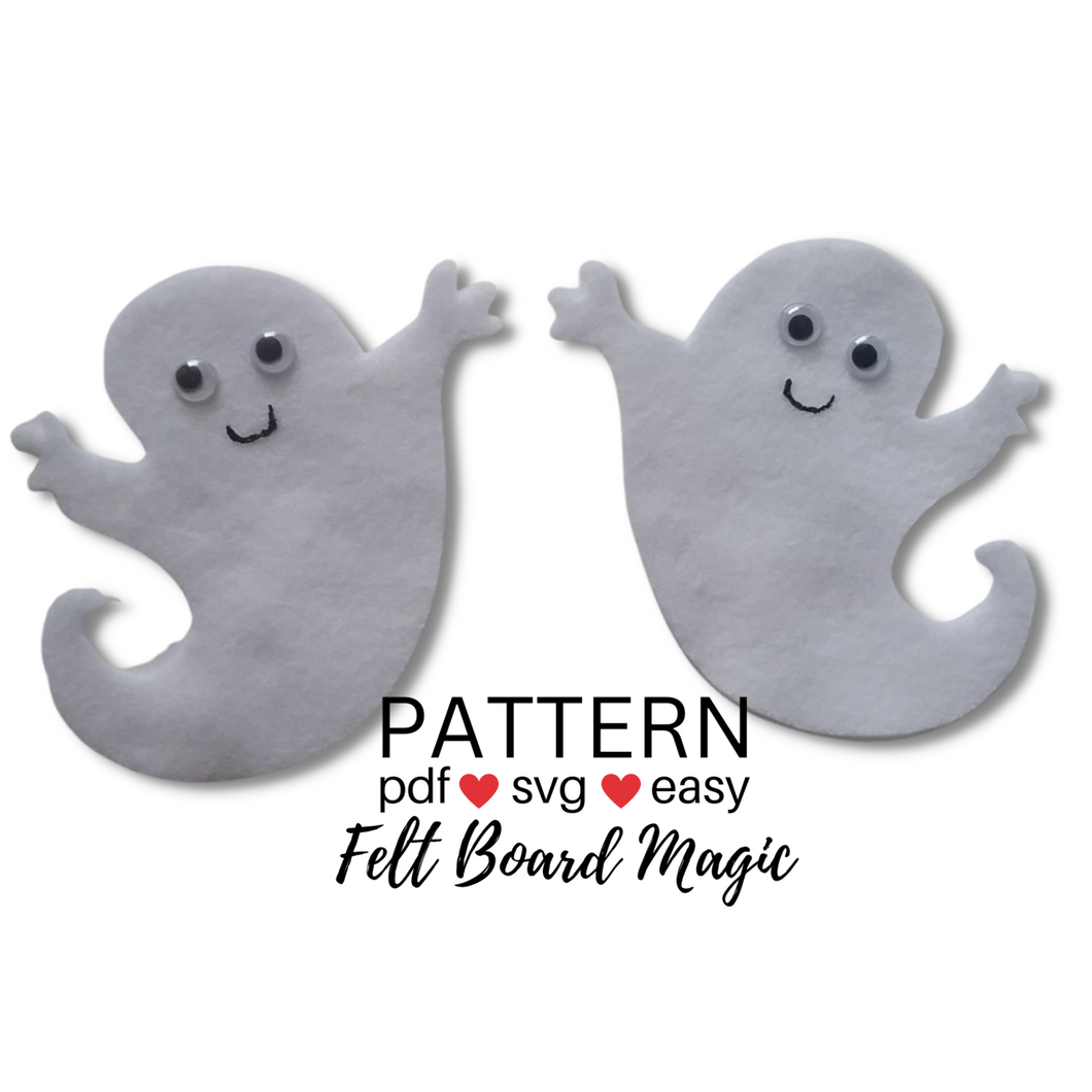 Two Little Ghosts Felt Set Pattern