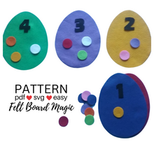 Load image into Gallery viewer, Spotty Egg Counting Felt Set Pattern
