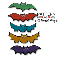 Load image into Gallery viewer, Five Little Bats on a Dark Dark Night Felt Set Pattern
