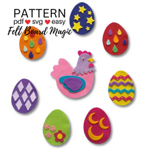 Load image into Gallery viewer, Hildy the Hen Felt Set Pattern
