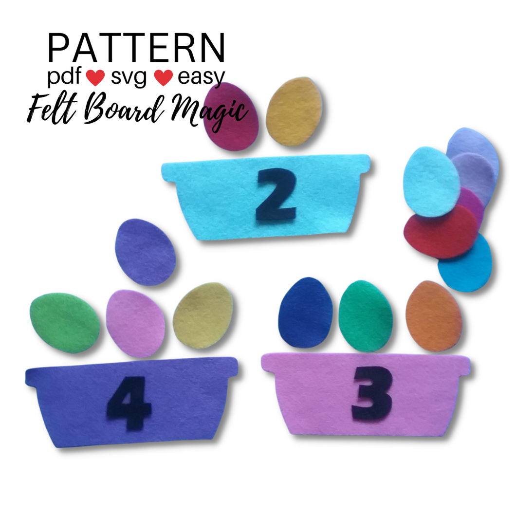 Egg Hunting Baskets Felt Set Pattern