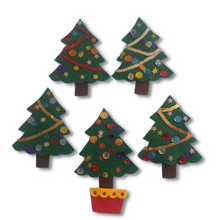 Load image into Gallery viewer, Five Christmas Trees Felt Set Pattern
