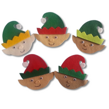 Load image into Gallery viewer, Five Little Elves Felt Set Pattern
