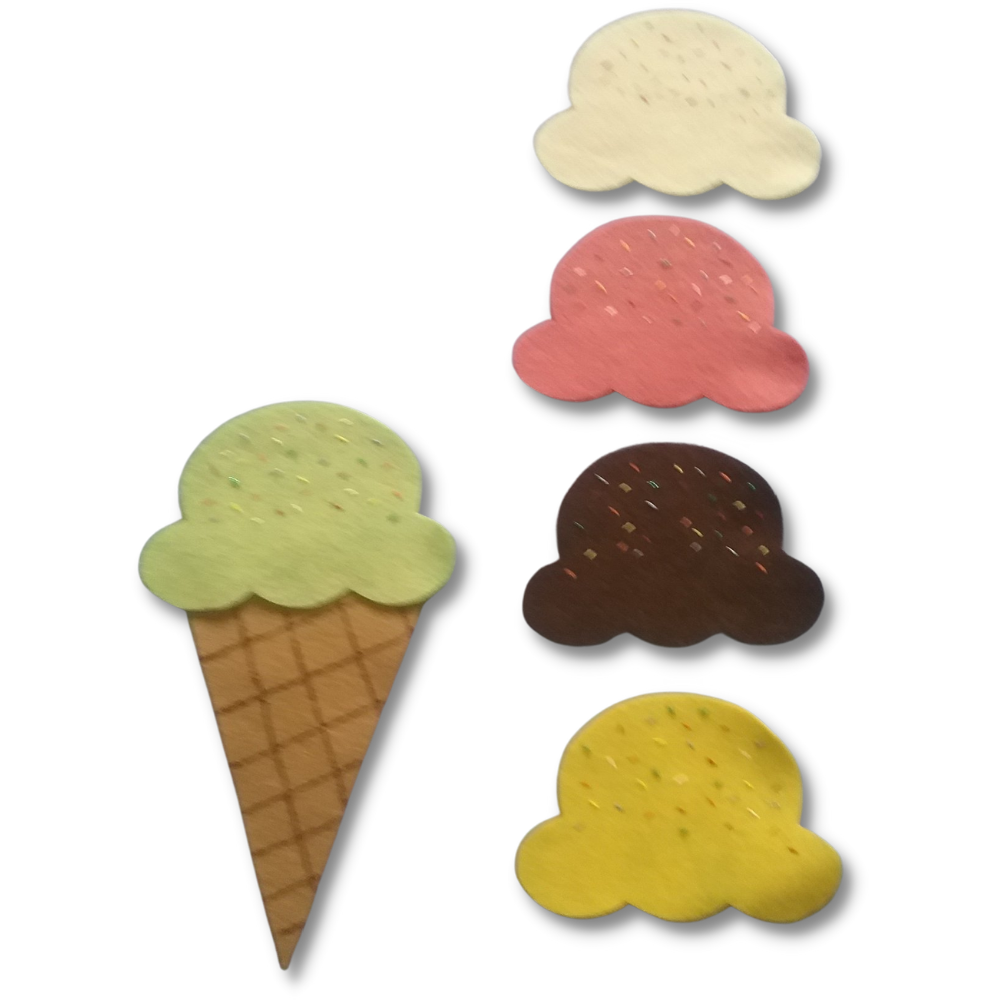 Five Scoops of Ice Cream Felt Set Pattern