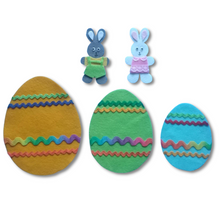 Load image into Gallery viewer, Little Bunny Hide and Seek Size Game Felt Set Pattern
