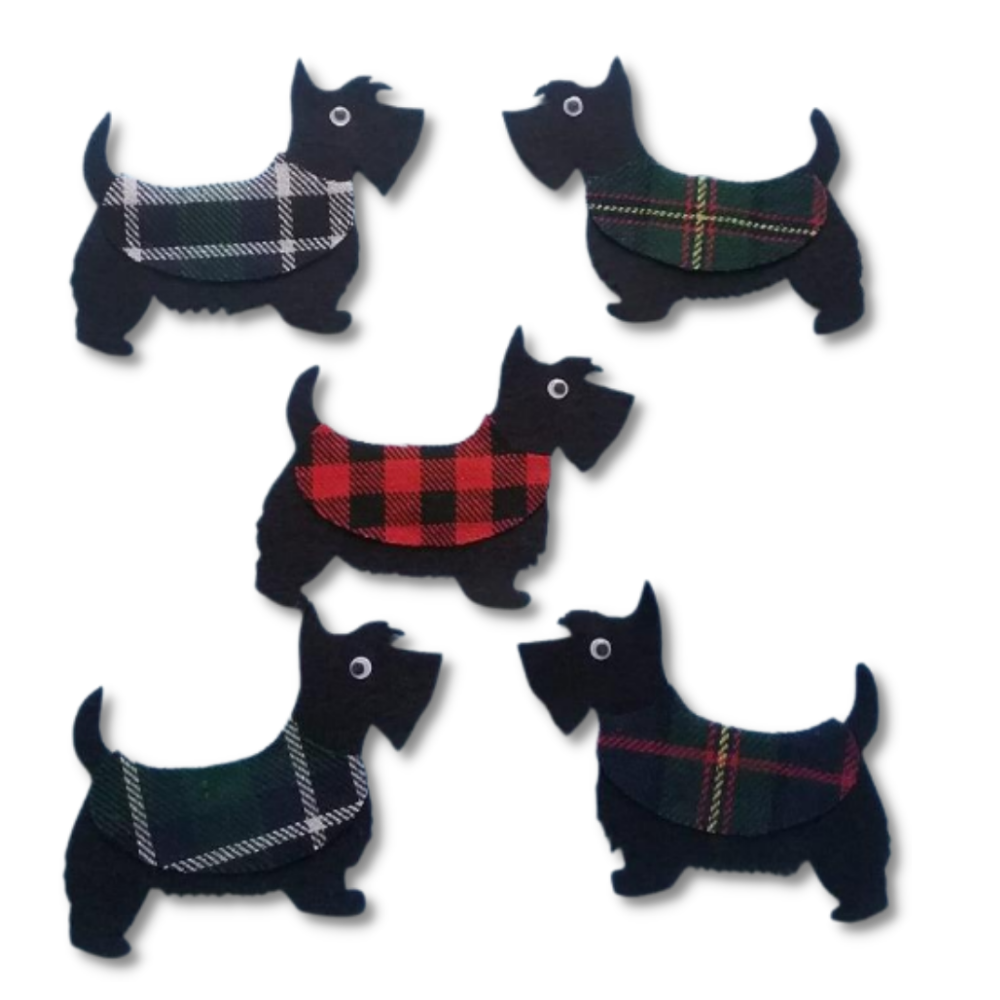 Five Scottie Dogs Felt Set Pattern Felt Board Magic