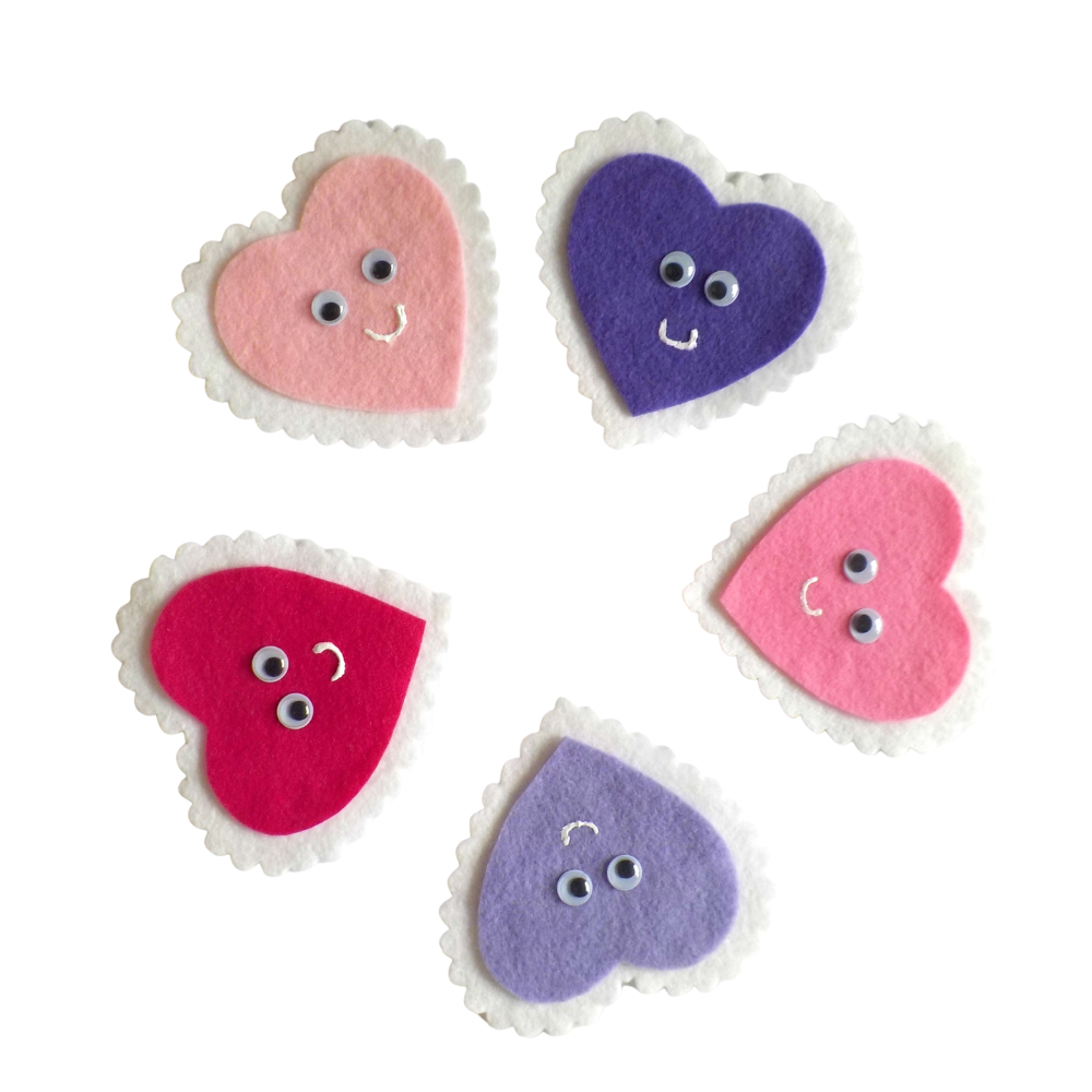 Five Valentine's Hearts Felt Set Pattern – Felt Board Magic