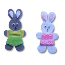 Load image into Gallery viewer, Little Bunny Hide and Seek Size Game Felt Set Pattern

