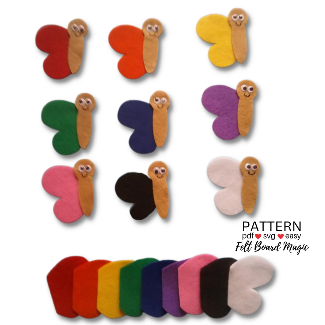 Butterfly Wing Colour Matching Felt Set Pattern