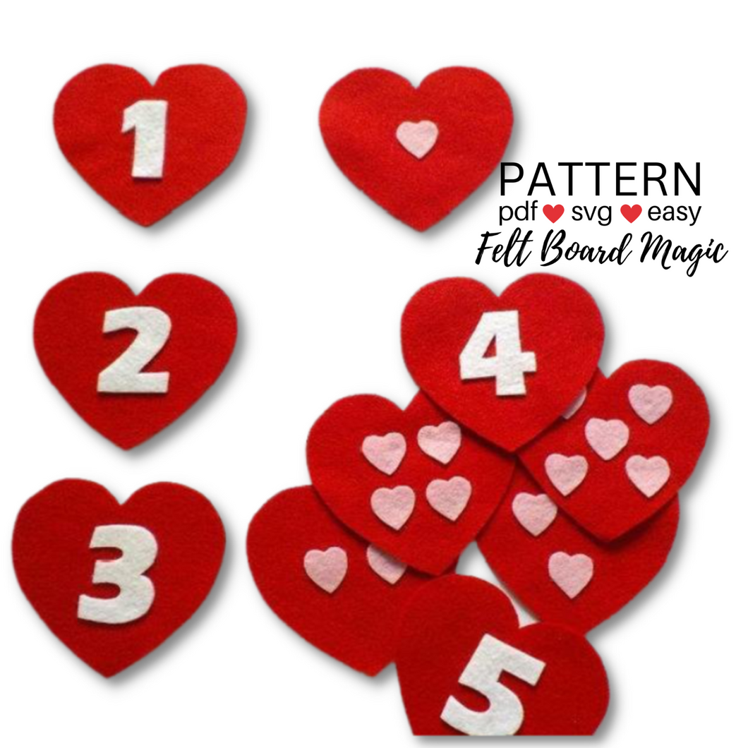 Perfect Match Valentine's Counting Felt Set Pattern