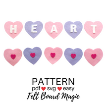 Load image into Gallery viewer, HEART H-E-A-R-T BINGO Song Felt Set Pattern
