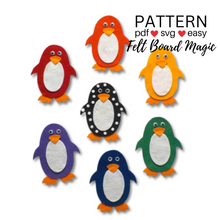 Load image into Gallery viewer, Pippa&#39;s Penguins Felt Set Pattern
