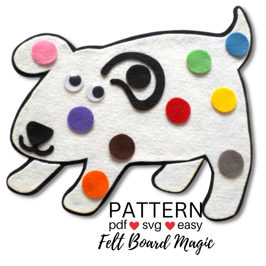 Dog's Colourful Day Felt Set Pattern