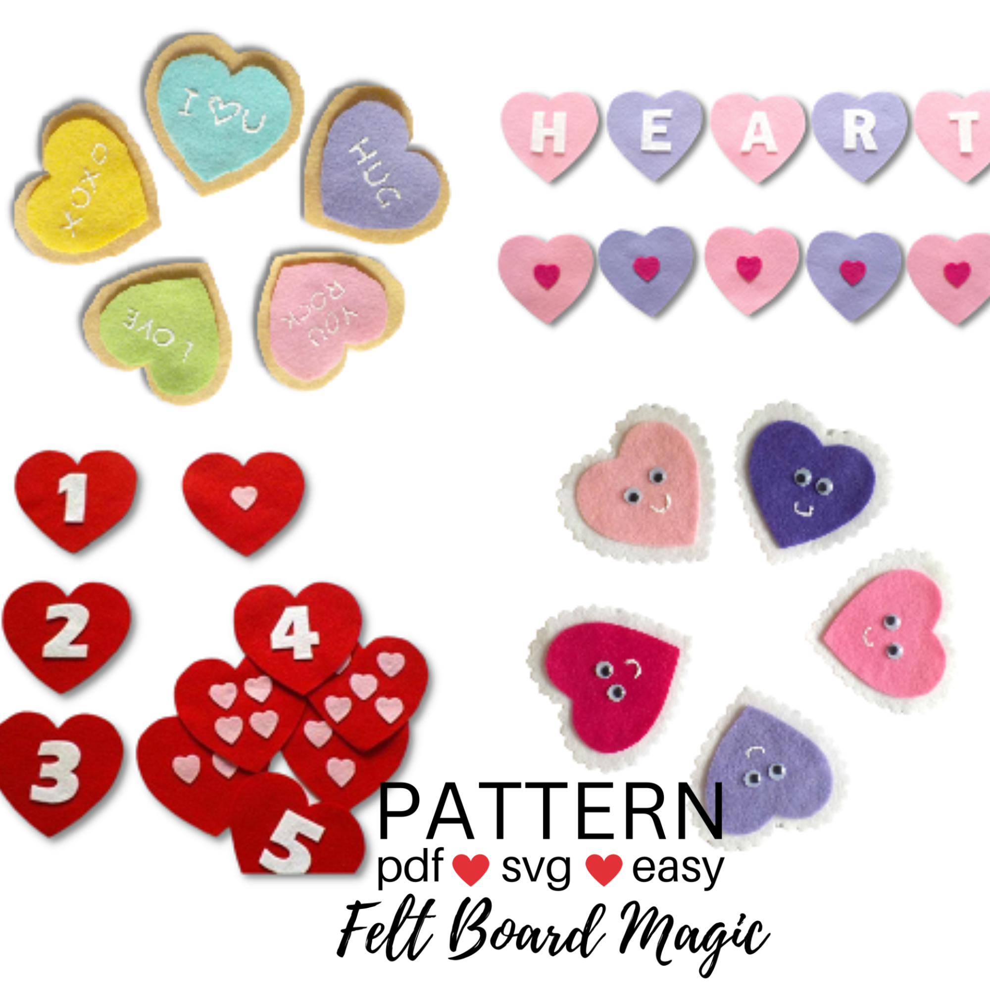 Valentine's Day Felt Set Pattern Bundle – Felt Board Magic