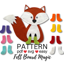 Load image into Gallery viewer, Fox in Socks Felt Set Pattern
