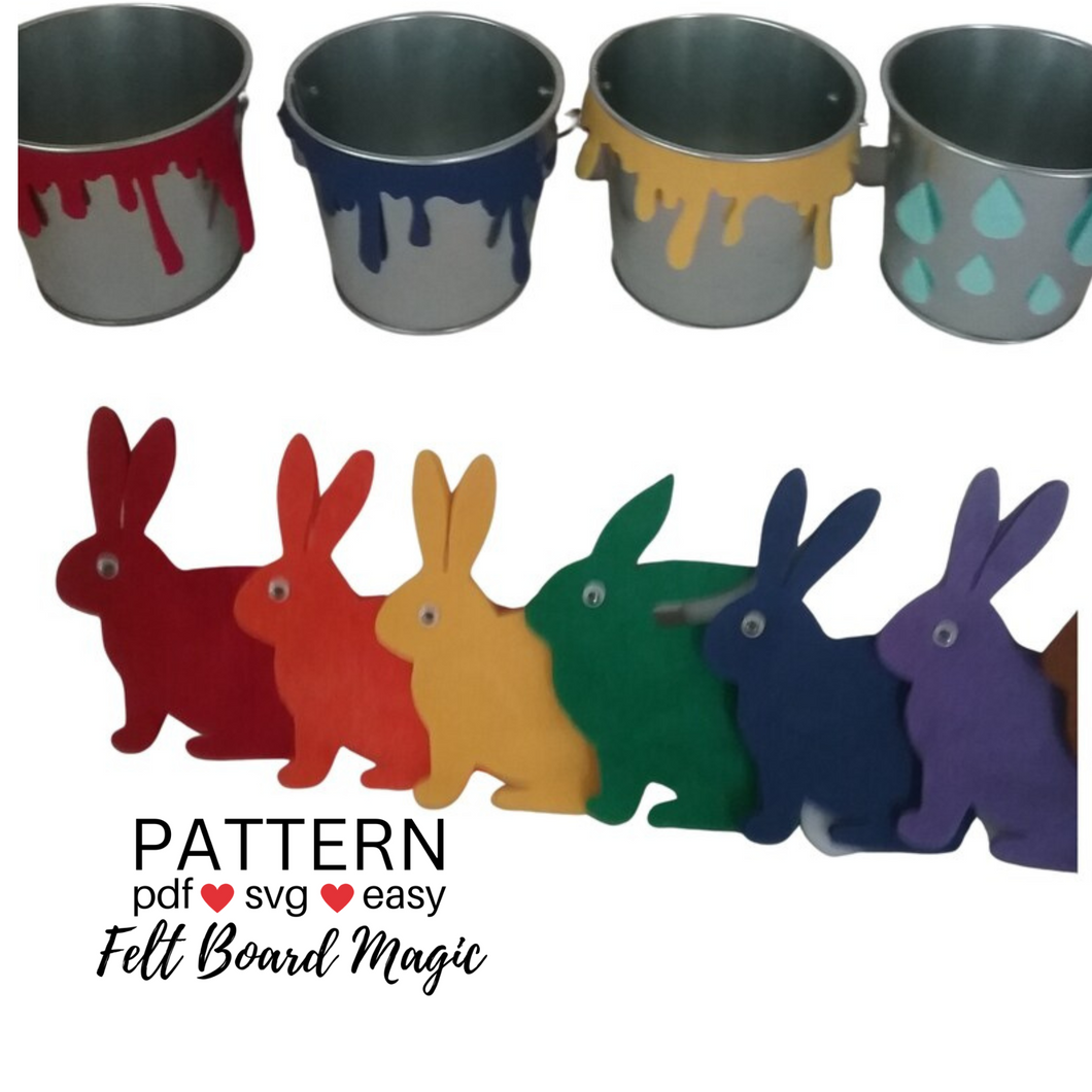 Little White Rabbit's Colors Felt Set Pattern