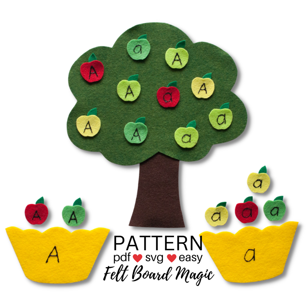 A is for Apple Felt Set Pattern