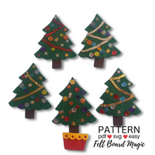 Load image into Gallery viewer, Five Christmas Trees Felt Set Pattern
