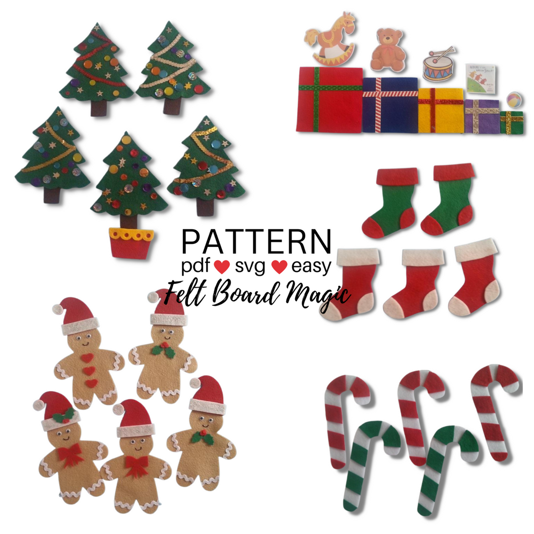 Christmas Counting 2 Felt Set Pattern Bundle