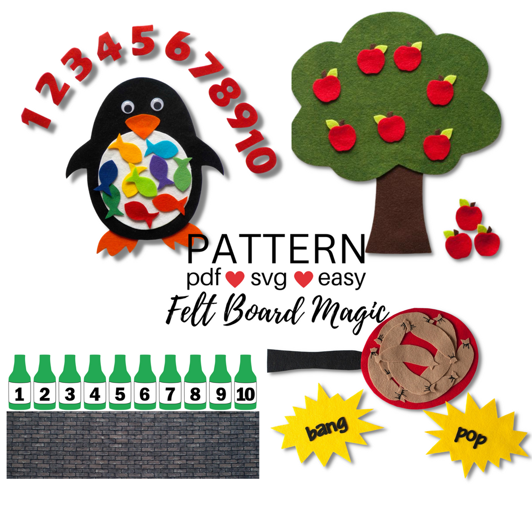 Count to 10 Felt Set Pattern Bundle