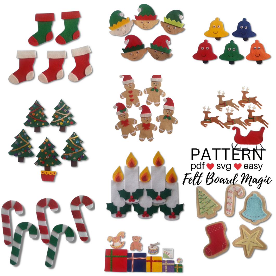 Christmas Counting Felt Set Pattern Super Bundle