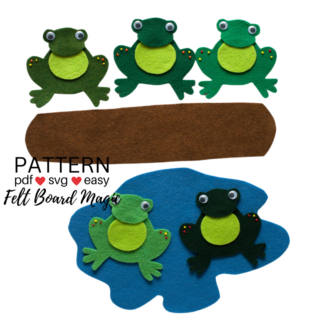 Five Little Speckled Frogs Felt Set Pattern