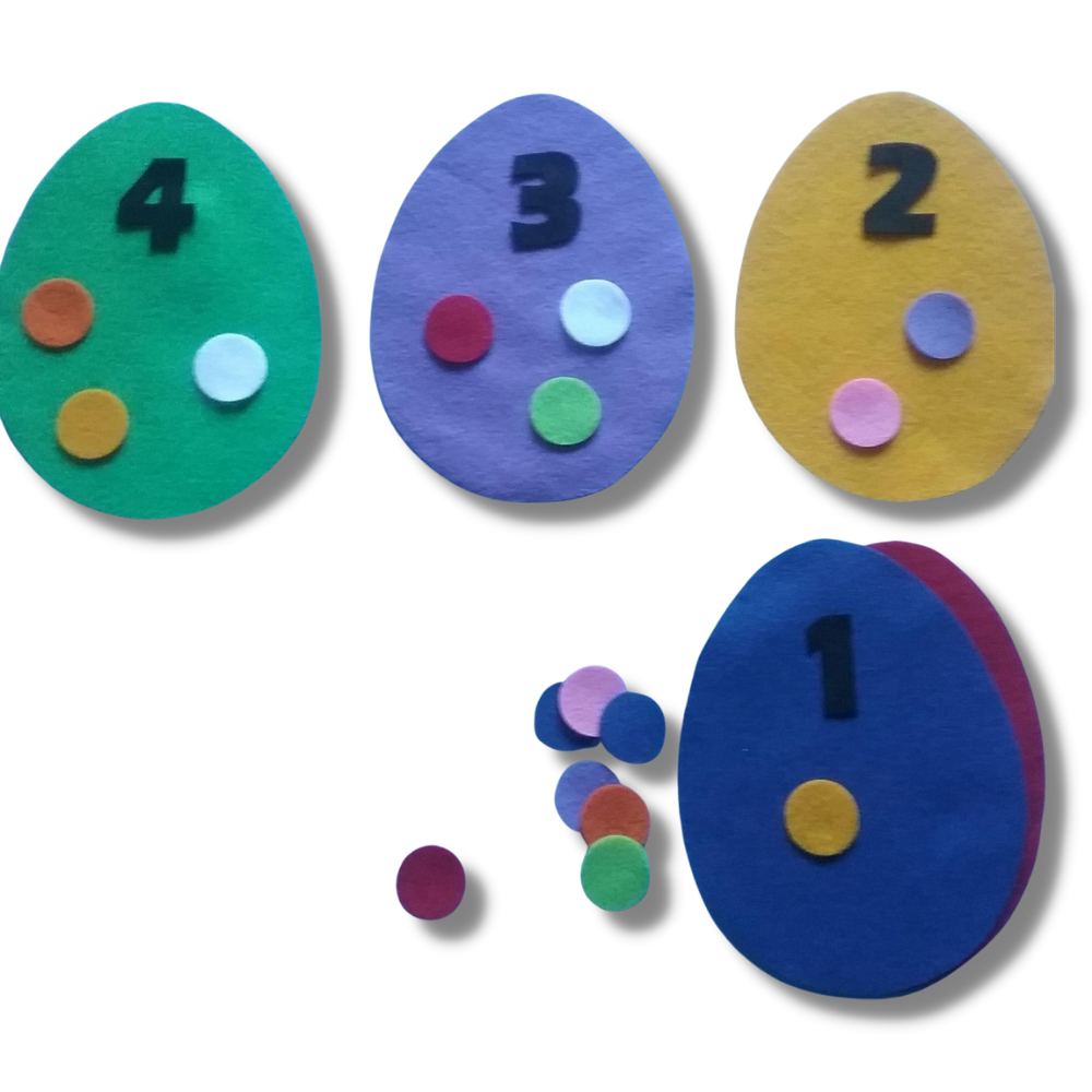 Spotty Egg Counting Felt Set Pattern – Felt Board Magic