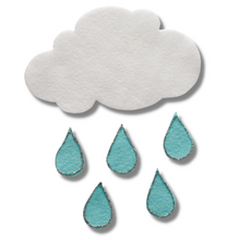 Load image into Gallery viewer, Five Little Raindrops Felt Set Pattern
