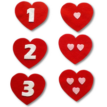 Load image into Gallery viewer, Perfect Match Valentine&#39;s Counting Felt Set Pattern
